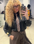 Chemise cravate noir