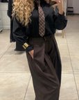 Chemise cravate noir